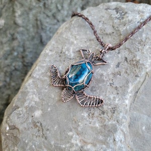 Sea Turtle Pendant made With Copper Wire, Animal Pendant, Animal ...