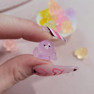 10pcs octopus Charms Kawaii Cute Cabochons Resin Slime Decoden Supplies Mini Fairy Garden Animals Decoden sea creatures Resin Animals charms