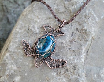 Sea Turtle Pendant made With Copper Wire Animal Pendant Animal