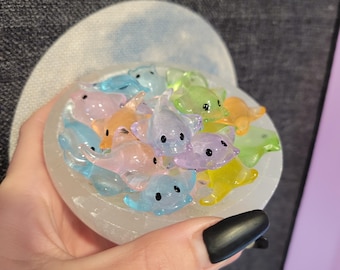 10pcs Resin Stingray Charms: Kawaii Slime Decoden, Fairy Garden Miniatures