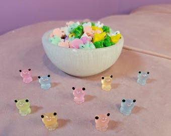 Mini grenouilles en résine : accessoires de maison de poupée jardin féerique kawaii - Ensemble de 10 pièces