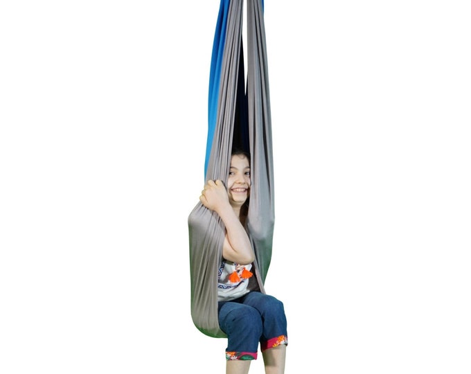 Bicolor Sensory Swing,Indoor,Cuddly,Snuggly,Relaxing, and FUN therapy Swing,Montessori Furniture,Chair,Toddler,Kids Hammock,Gift Christmas