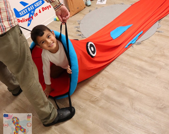 Red Fish, Play Tunnel, Autism and ADHD and special needs,Resistance,Compression, Sensory Tunnel for Kind, Balance and Coordination,Christmas