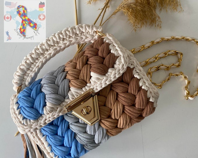 Winter Multicolor Bag,Hand Women Bag,Crochet Colorful Bag,Handmade,Luxury Bag,Hand Knitted Bag,Crossbody-Hand Bag,Yarn Purse,Gift Christmas