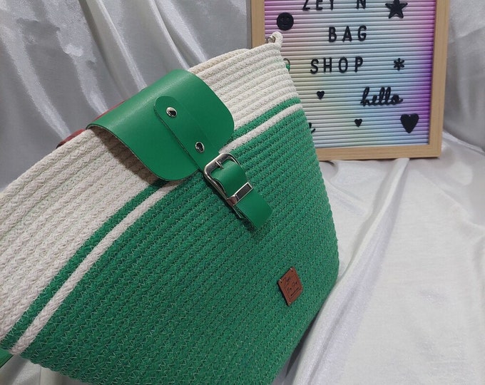 Green Summer Cotton Bag, Hand Women Bag, Crochet Colorful,Handmade,Luxury,Hand Knitted Bag,Cross body-Hand Bag,Yarn Purse,Gift Mothers day