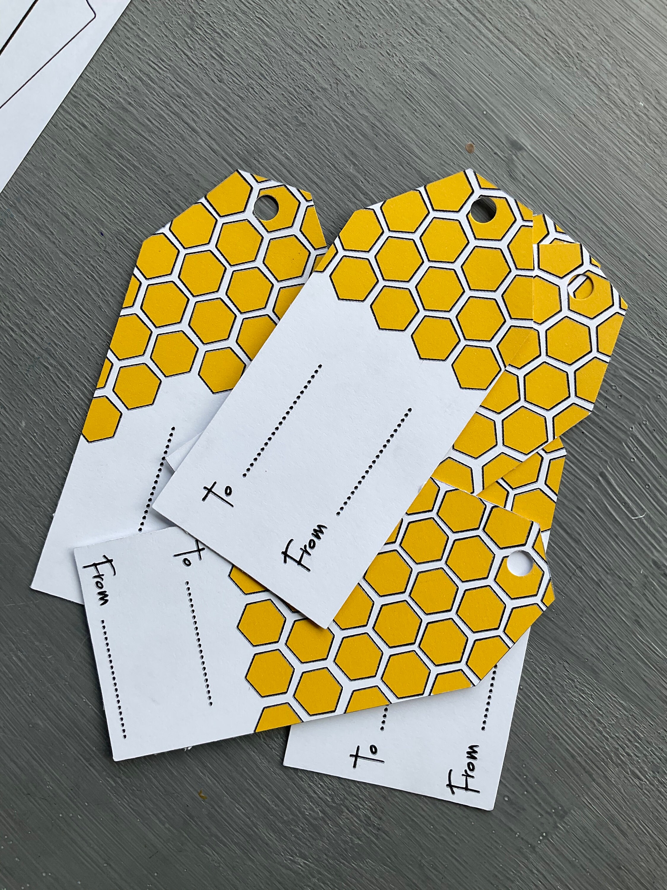 Honeycomb gift tags gifting tags to attack to presents honey | Etsy