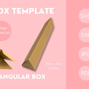 Caixa triangular, embalagem - INSTANT DOWNLOAD svg, dxf, pdf, jpg - Embalagem do produto