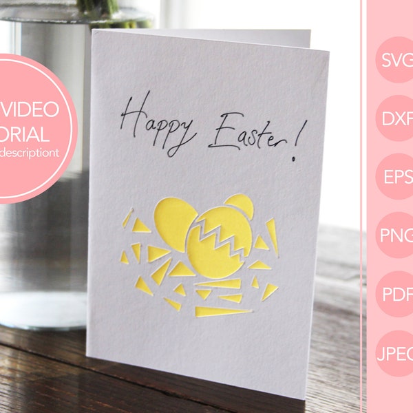 DIY Easter card svg, dxf, eps, pdf, png, jpeg - cut file for cricut, silhouette cameo and other cutting machines