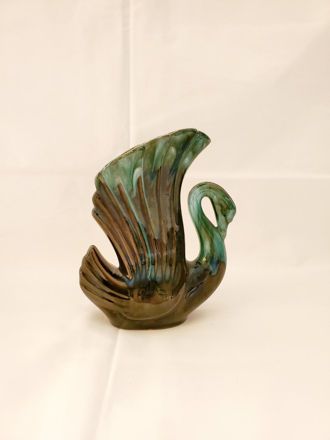 Blue Mountain Pottery Swan Vase Etsy