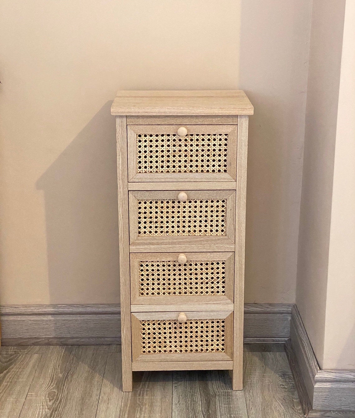 Rattan Cane Chest of 4 Drawers Natural Bedroom Furniture Etsy