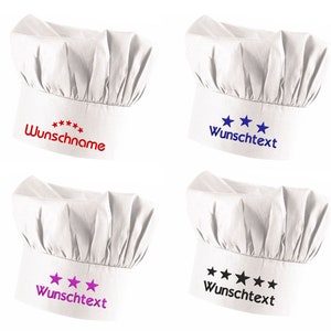 Kinderkochmütze mit Name bestickt + Sterne