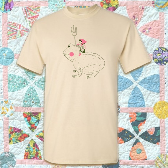 Cottagecore Frog Shirt: Mushroom Hunter, Hand-Drawn Art