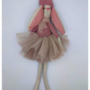 Handmade Art Deco Rag Doll: Decorative Bunny, 32cm