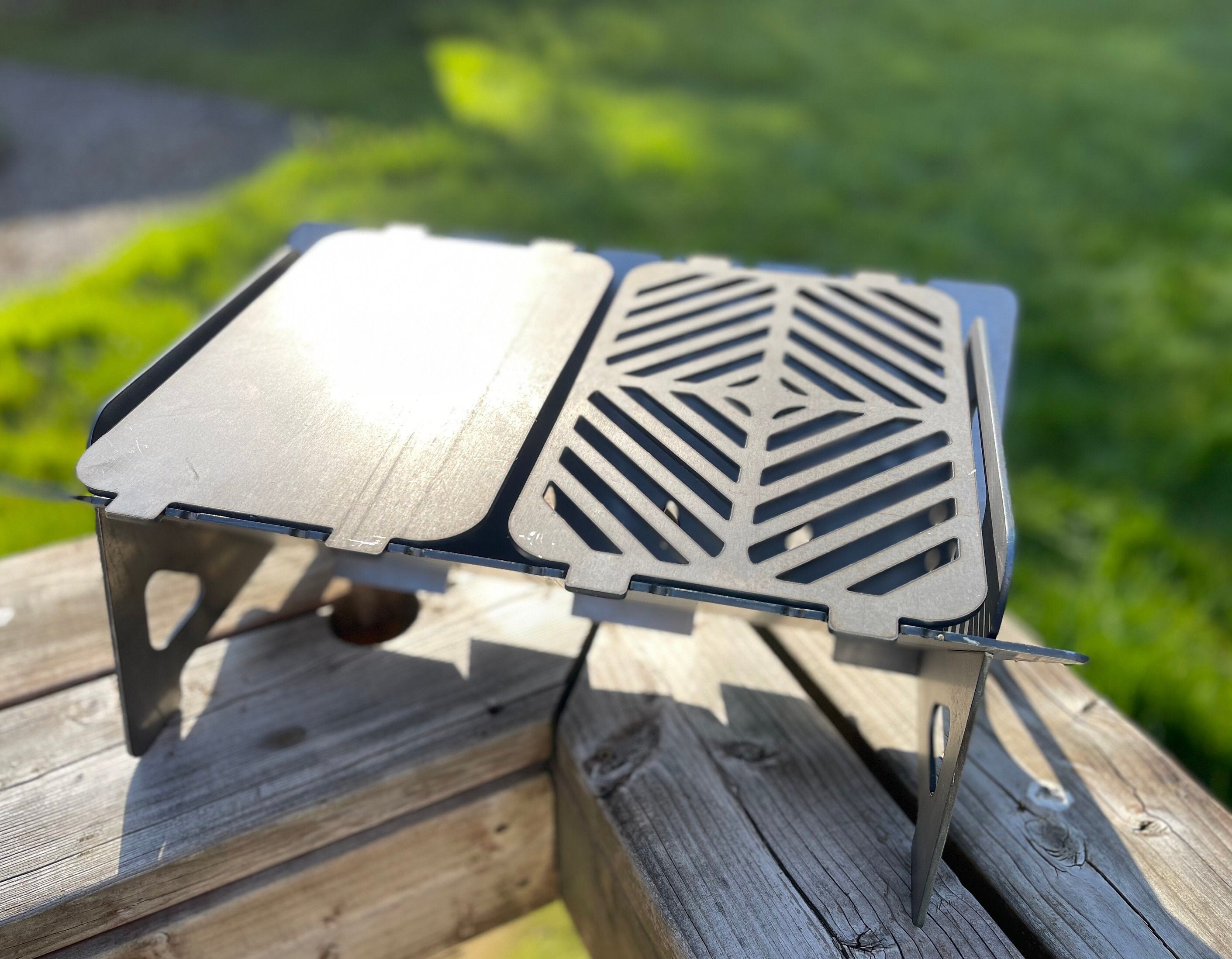 Flat pack grill collapsible Portable and a great fire pit Etsy