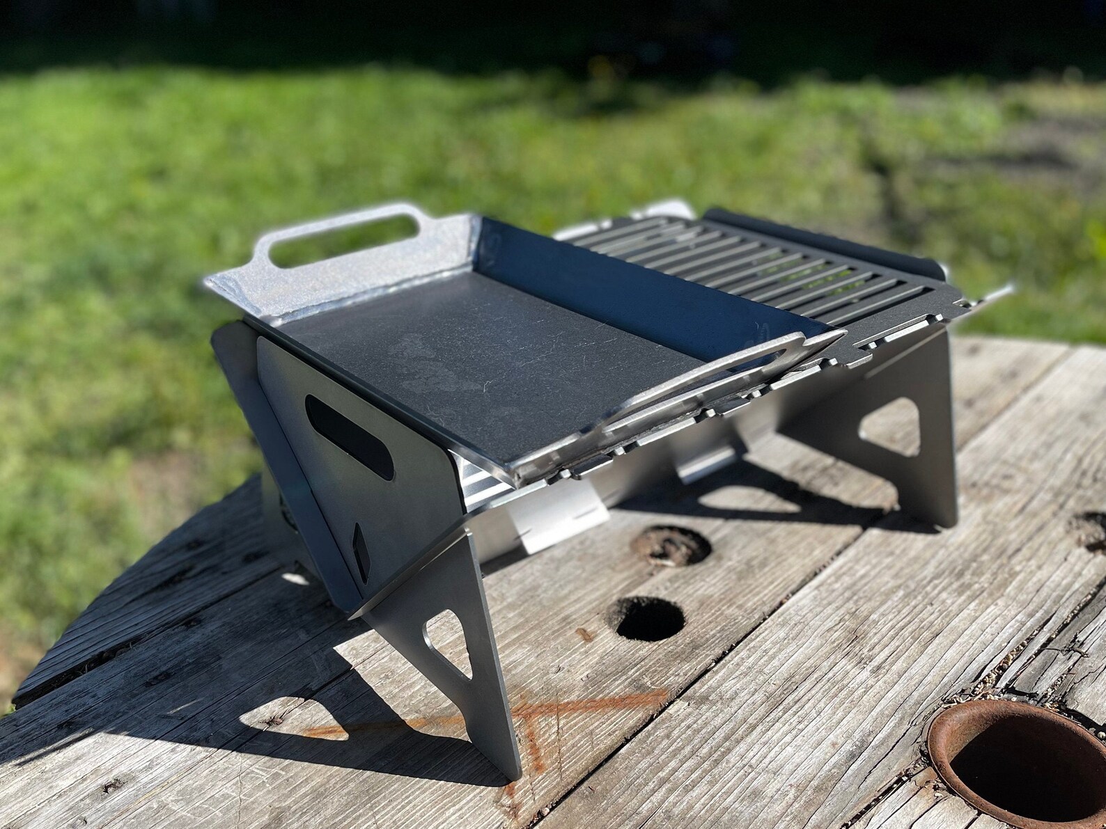 Flat Pack Grill Collapsible Portable and a Great Fire Pit Etsy