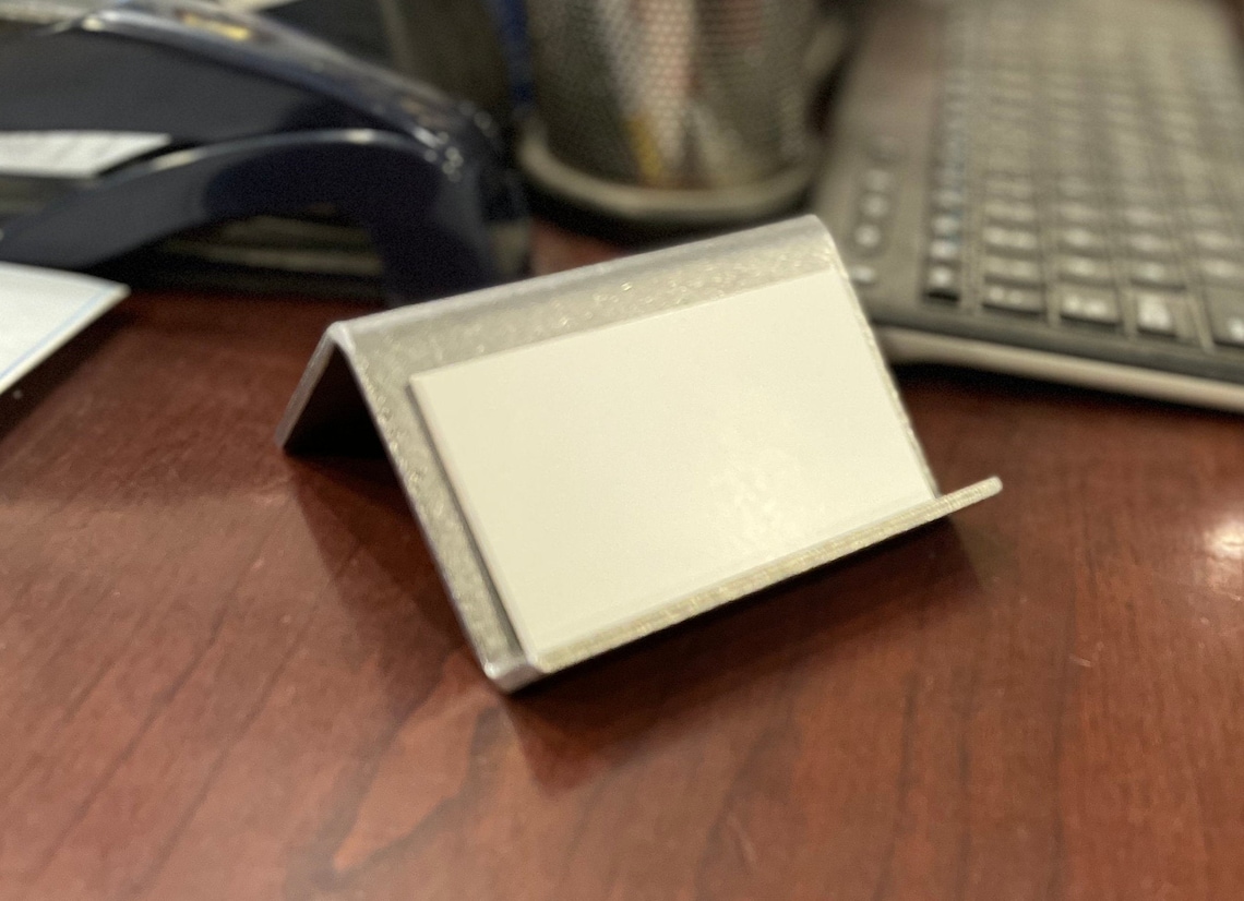 Steel Business card holder stand for desk or studio Etsy