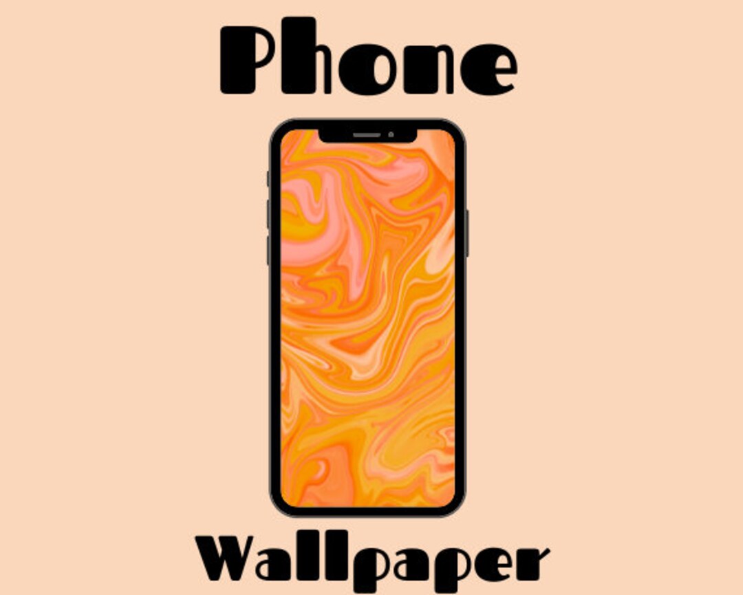 Fiery Orange Swirl Art Phone Wallpaper Etsy