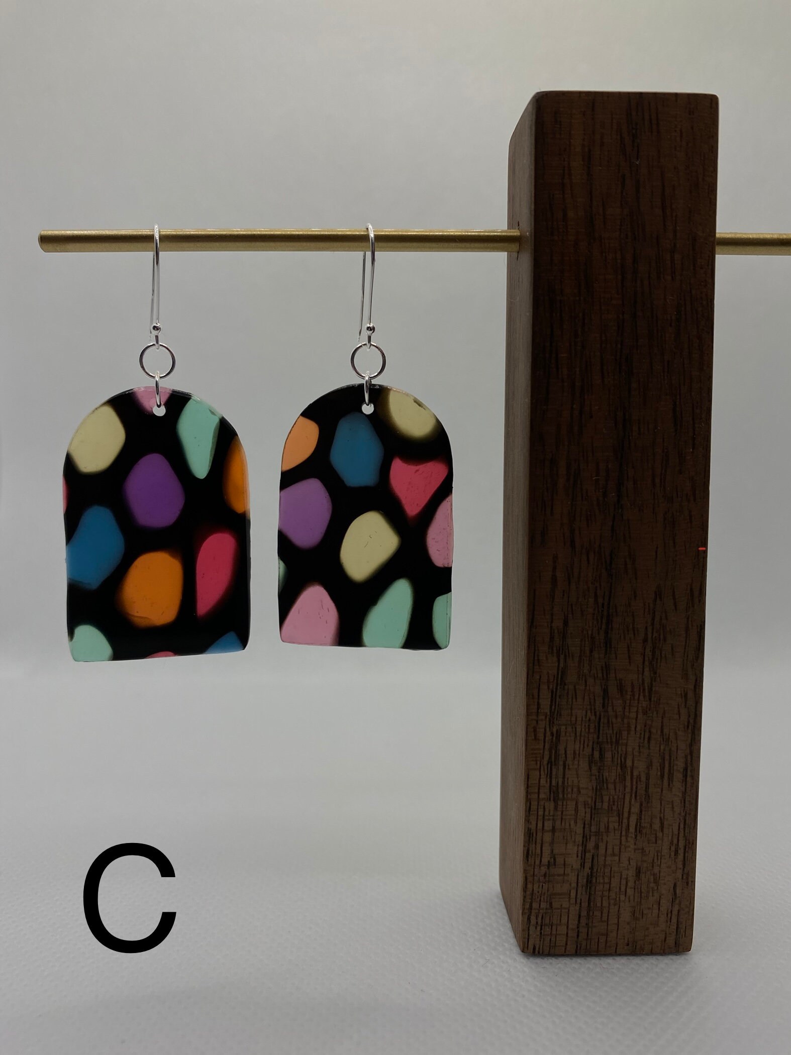 Stained Glass Clay Window Earrings Etsy UK