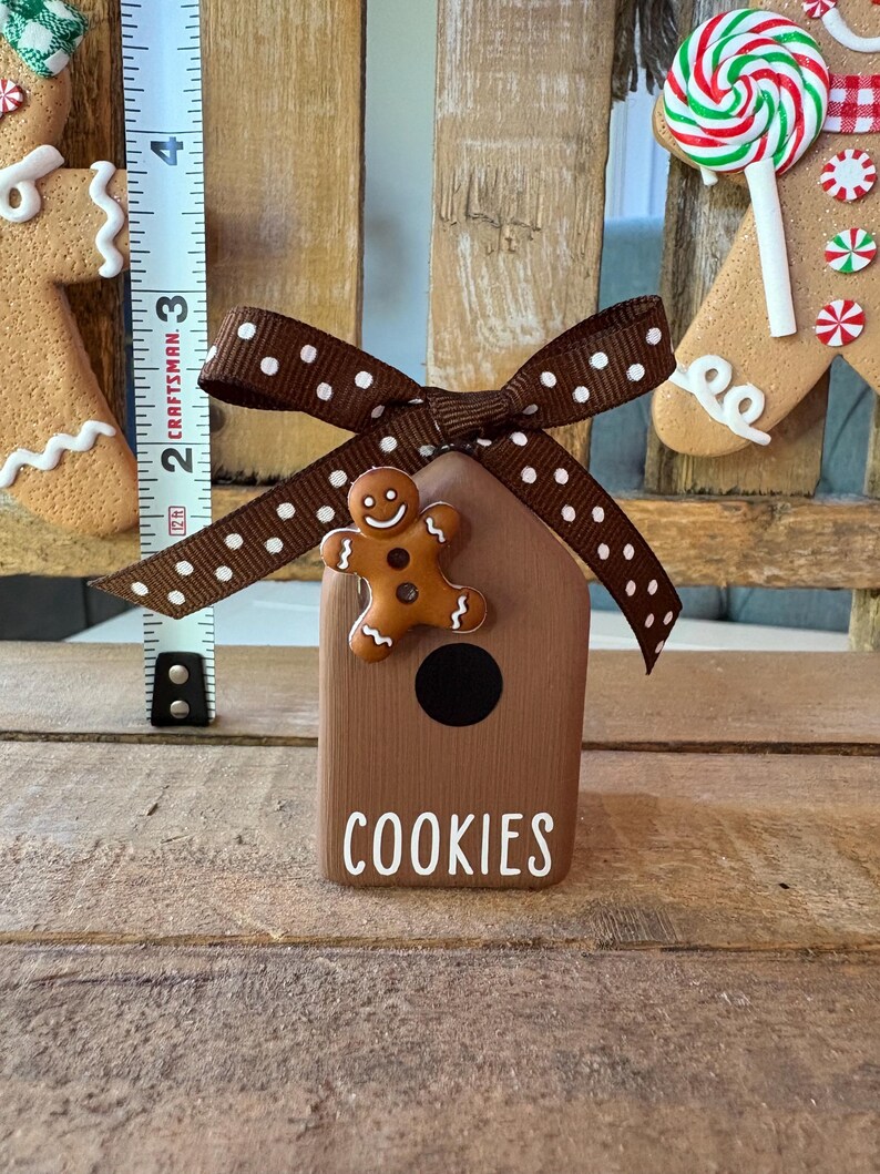 Gingerbread Tier Tray Decor: Mini Mugs, Hand Painted Books & Rolling Pin image 8