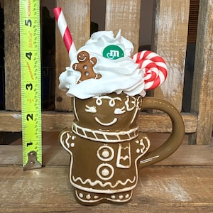 Gingerbread Tier Tray Decor: Mini Mugs, Hand Painted Books & Rolling Pin image 11