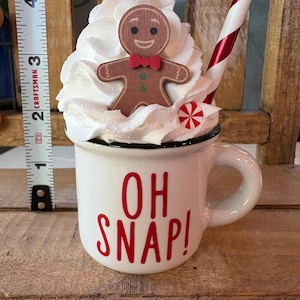 Gingerbread Tier Tray Decor: Mini Mugs, Hand Painted Books & Rolling Pin image 10