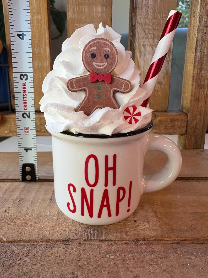 Gingerbread Tier Tray Decor: Mini Mugs, Hand Painted Books & Rolling Pin image 10