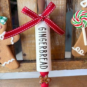 Gingerbread Tier Tray Decor: Mini Mugs, Hand Painted Books & Rolling Pin image 9