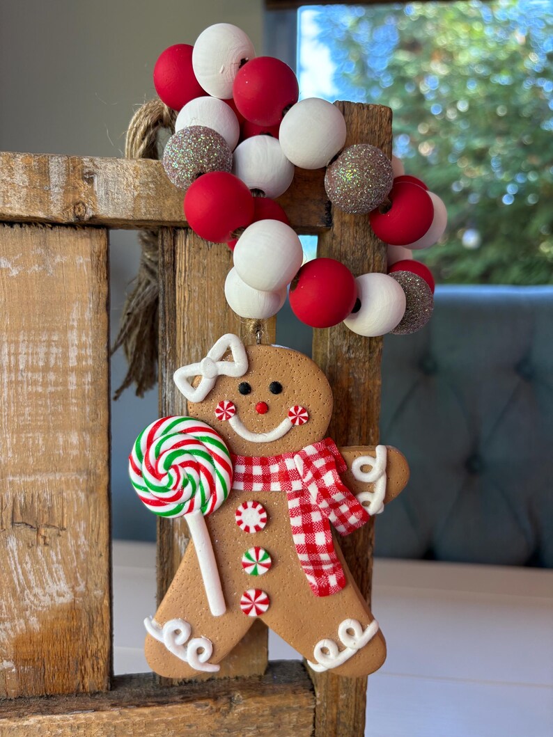 Gingerbread Tier Tray Decor: Mini Mugs, Hand Painted Books & Rolling Pin image 7