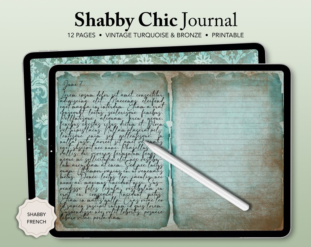 Daily Journal, Digital Journal, French Vintage Planner, Shabby Chic Journal, Vintage Diary ...