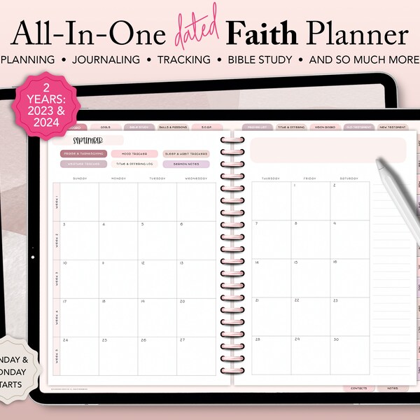 2023 2024 Christian Calendar Planner Etsy Canada