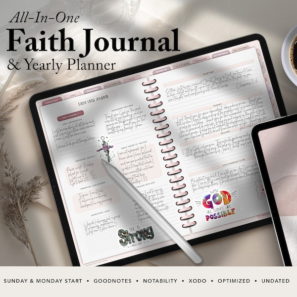 Faith Planner, Christian Planner, Daily Prayer Journal, Digital Bible Journal, Religious Journal for Notability, Xodo, Goodnotes, iPad