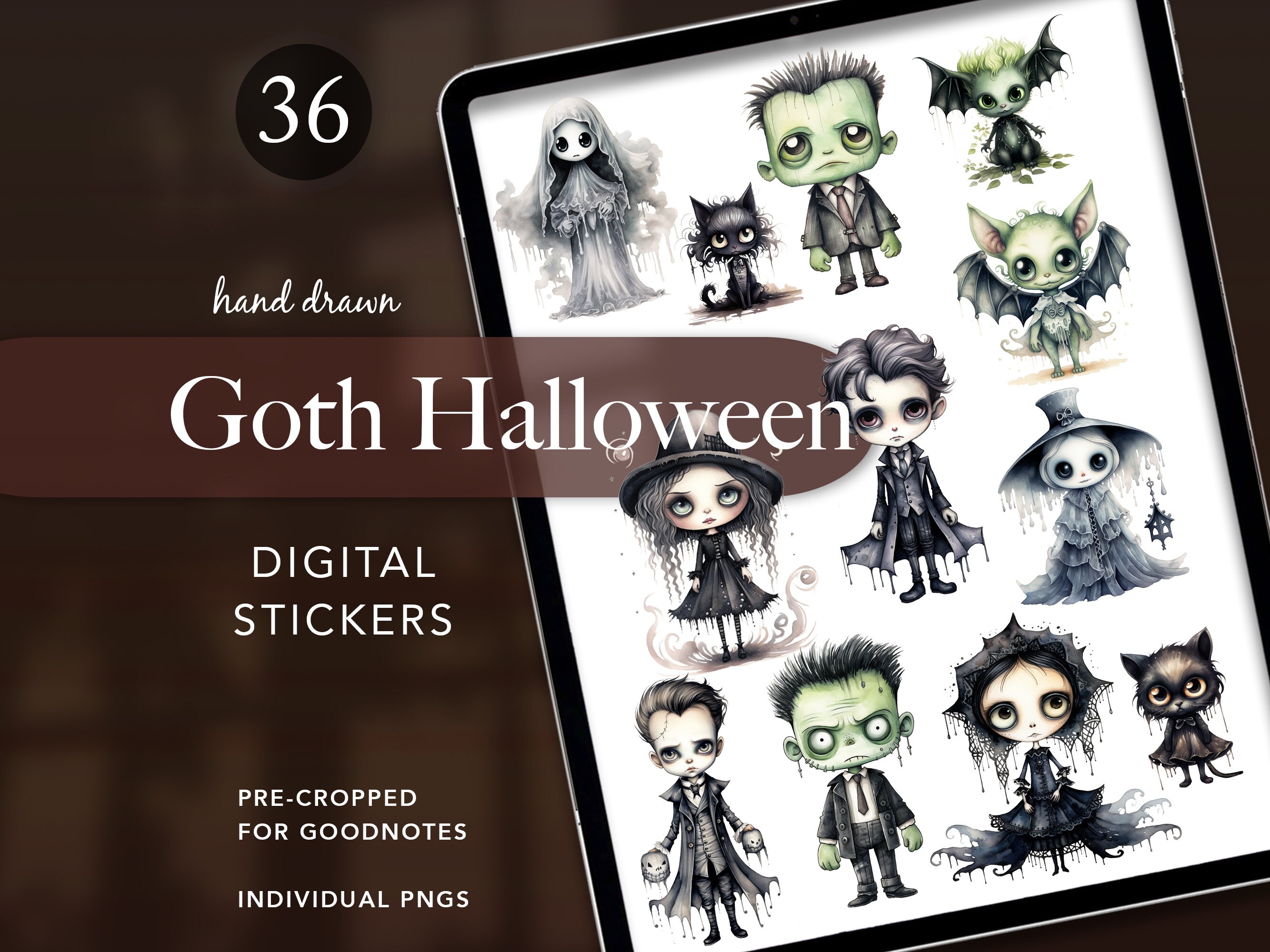 Gothic Halloween Stickers for Goodnotes Digital Planner Etsy