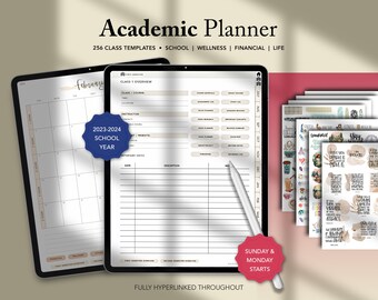 Studentenplanner, 2023-2024, Collegeplanner, Academisch, Digitale Planner, Schooltijdschrift, GoodNotes Planner, 2023-2024. Middelbare school