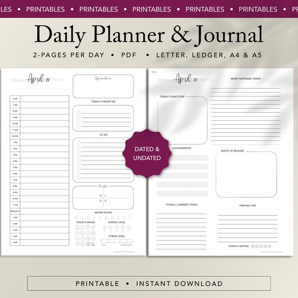 Daily Ledger Planner - Etsy
