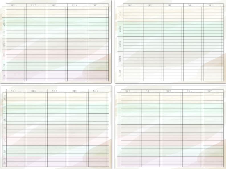 Life Goal Planner, 5 Year - Printable or Digital, GoodNotes, Notability, Adobe, iPad - Long Term Goals, Five Year Plan