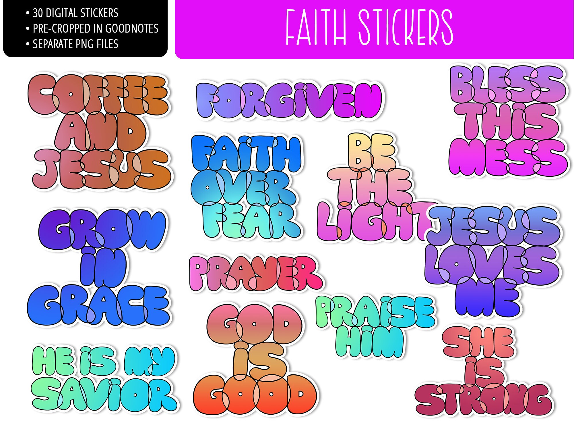 Faith Stickers Bible Verse Christian Stickers Faith-Based | Etsy