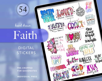 Digital Faith Stickers, Devotional Stickers, Faith Journal, Scripture Stickers, Bible Journaling, Christian Planner Stickers, Bible Study