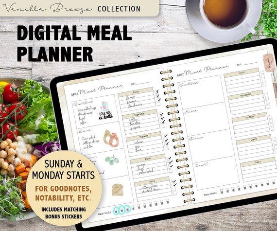 Digital Meal Planner Meal Planner Templates Quarantine Meal | Etsy