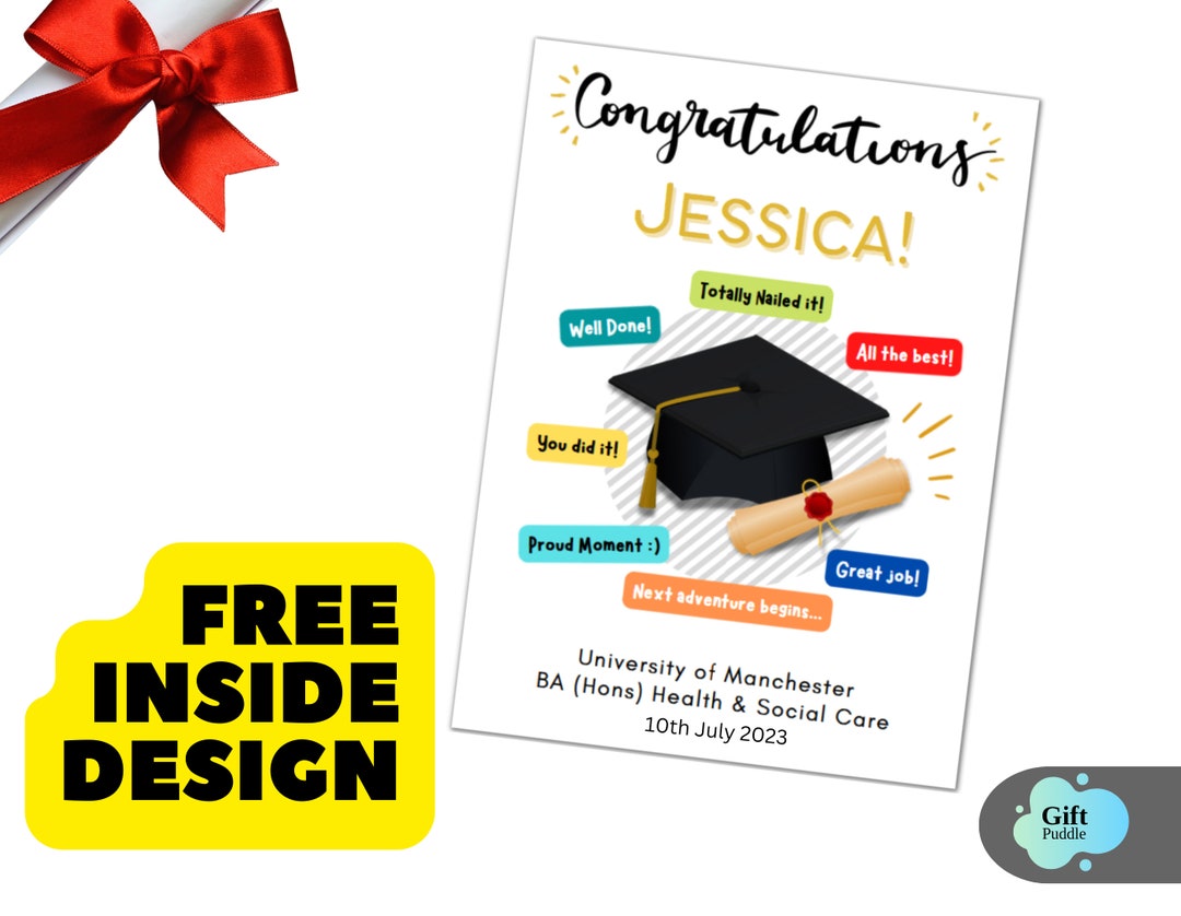 Personalised Graduation Card for University, College, School Student ...