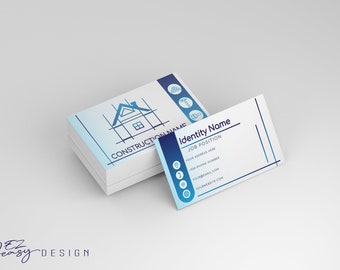 Corjl editable business card template, construction business card,home improvement, contractor, home services, DIY edit printable