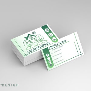 Plantilla de tarjeta de visita editable Corjl, tarjeta de visita de paisajismo y jardinería, paisajista, contratista, servicios domésticos, edición de bricolaje imprimible