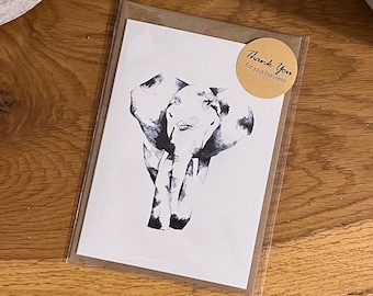 Elephant // Greeting Card // Any Occasion // Art // A6