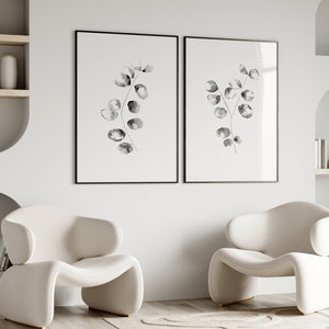 Set of Two // Botanical Eucalyptus // Natural Leaf Print // Poster // Text // Bathroom Print // Bedroom Print // Art // Wall Art // Decor