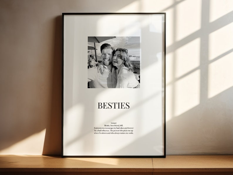 Personalised Besties Definition Print / Bestie Poster / Personalised Gift / Best Friend Art Quote / Christmas Gift / Personalised Quote Gift image 1