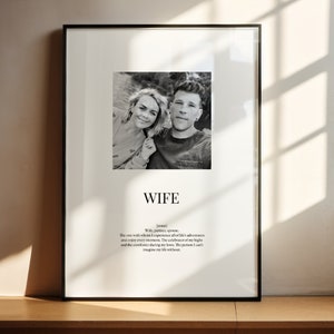 Personalised Wife Definition Print / Wife Poster Print / Personalised Gift / Wife Quote / Christmas Gift / Gift for Her / Partner Print Gift