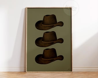 Wild West Cowboy Hat Print / Western Illustration / Art Print / Country Western Poster / Artwork Print / Art Illustration Poster
