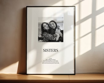 Personalised Sister Definition Print / Sister Art Poster / Personalised Gift / Sibling Quote / Christmas Gift / Sisters / Personalised Gift