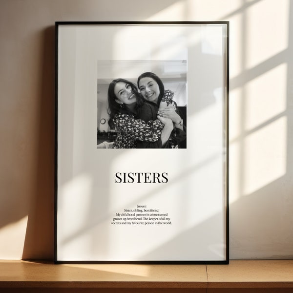 Impression personnalisée de définition de soeur / Poster d'art de soeur / Cadeau personnalisé / Citation d'un frère ou d'une soeur / Cadeau de Noël / Sœurs / Cadeau personnalisé