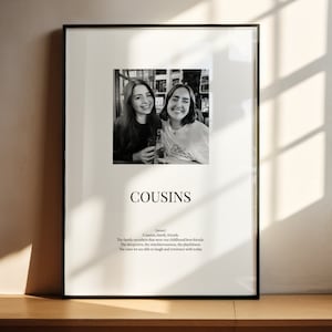 Personalised Cousin Definition Print / Cousins Friend Poster Gift / Personalised Gift / Cousin Family Quote / Christmas Gift / Family Gift