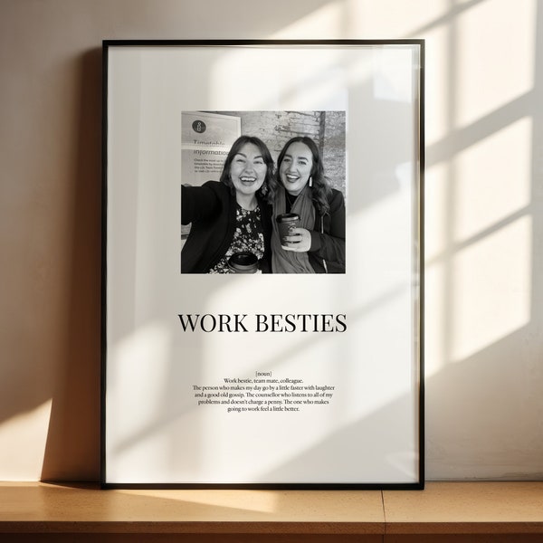 Impression personnalisée de définition de bestie de travail / Poster d'ami de travail / Cadeau personnalisé / Citation de meilleur ami / Cadeau personnalisé / Cadeau d'amis